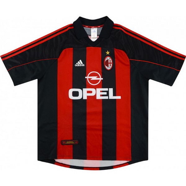 Maillot Football AC Milan Domicile Retro 2000 2002 Rouge